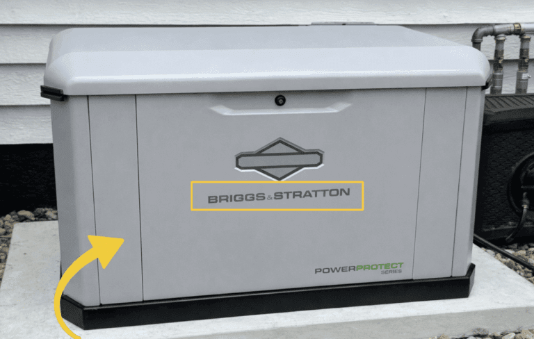 Briggs & Stratton standby generator installed outside a residential home
