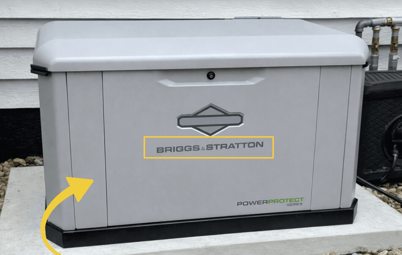 Briggs & Stratton standby generator installed outside a residential home
